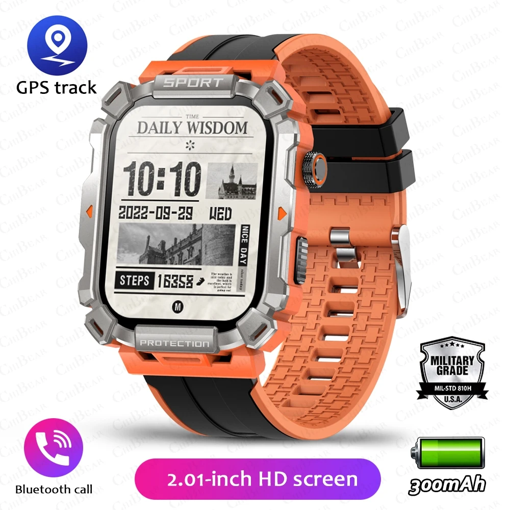 2024  Bluetooth Call Outdoor Sports Fitness Mens Smartwatch 201 HD Heart Rate Bl - £18.38 GBP