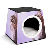 Mondxflaur Watercolor Cat Beds for Indoor Cats Cave Bed 3 in 1 Pet House - £26.28 GBP