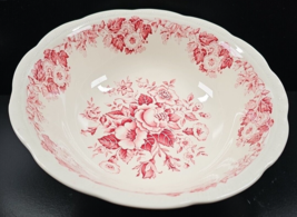 Alfred Meakin Salisbury Pink Round Vegetable Bowl Vintage Floral England... - $39.27
