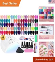 Glamorous 55-Color Gel Nail Polish Set with Professional UV Lamp and Acc... - $60.00