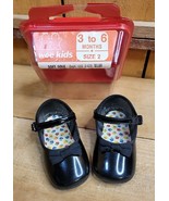 VTG 70s WEE KIDS Black Mary Jane Soft Sole Infant Dress Shoes 3 - 6 mont... - $27.71 CAD