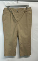 Zac &amp; Rachel Capri Cropped Pants Chinos Stretch Cotton Flat Front Modern SZ 10 - £17.48 GBP