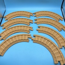 Lot of 8 pc. Fisher Price GeoTrax  Tan Curved Train Tracks - £10.82 GBP