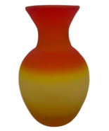 VTG Hand Blown Pilgrim Amberina Satin Art Glass Vase Gradient Red Orange... - £18.06 GBP