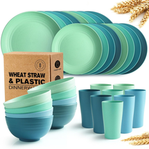  Colorful Ombre Mint 32-Piece Plastic Dinnerware Set - $64.18