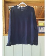 Polo Ralph Lauren Men&#39;s 100% Cotton Navy Blue Knit Sweater Sz M - £21.83 GBP