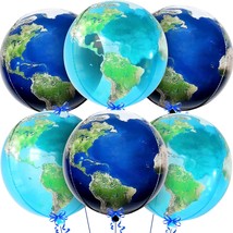Big, Globe Balloons And Earth Balloons - 22 Inch, Pack Of 6 | World Ball... - £18.97 GBP