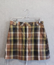 White Stag Womens Skort Size 8 Brown Plaid Skirt Pocket Stretch Casual Travel - £13.99 GBP