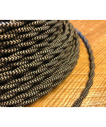 Cloth Covered Twisted Wire - Black/Tan Pattern, Vintage Style Fabric Lam... - £1.07 GBP