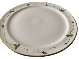 Laurie Gates Christmas Antique Holly Platter Round Gold Trim Vintage 14 ... - $22.99
