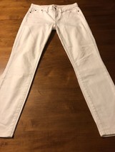 J. Crew Women’s Jeans Brilliant White Stretch Skinny Jeans Size 26 X 28 Nice! - £28.13 GBP