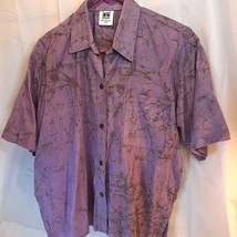 Fair Trade Federation Women&#39;s Shirt, Purple, Batik Zebra S - $294.73 MXN