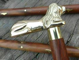 Victorian Style Wooden Walking Cane Stick Brass Style Solid Lion Brass H... - £20.77 GBP