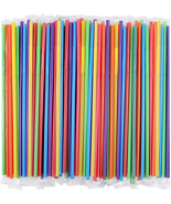 Individually Wrapped, 300 Pcs Colorful Flexible Plastic Straws 10.2&quot;, 0.... - £10.44 GBP