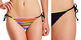 $88 Vitamin A Alexa Reversible String Bikini Bottom Medium 8 Colorful St... - £21.57 GBP