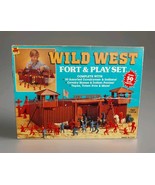 Vintage Wild West Fort &amp; Play Set 50+ Pcs USA Toy Street - €72,40 EUR