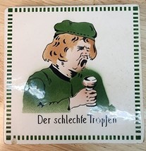 Antique German 6&quot; Ceramic Trivet Der schlechte Tropfen &quot;The Bad Drop&quot; TB... - $58.49