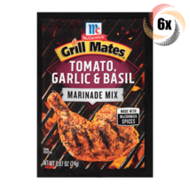 6x Packets McCormick Grill Mates Tomato Garlic &amp; Basil Marinade Mix | .87oz - £15.73 GBP