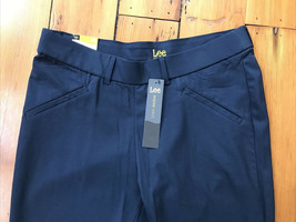 Lee Modern Series Flat Front Imperial Blue Ankle Midrise Fit Pants 12M 3... - $29.99