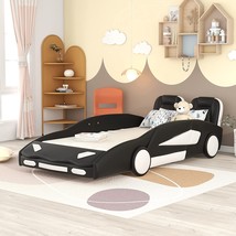 Merax Modern Wood Race Car-Shaped Plattform Bed With Seat Wingback,Floor Bed For - £300.50 GBP