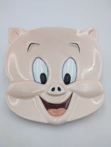 PORKY PIG  FACE WARNER BROTHERS CERAMIC PLATE CANAPE SNACK  DESSERT 1994... - £11.81 GBP