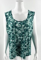 St Johns Bay Active Top XXL Green Floral Quick Dry Workout Gym Athletic ... - $23.76