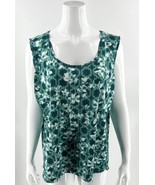 St Johns Bay Active Top XXL Green Floral Quick Dry Workout Gym Athletic ... - $23.76