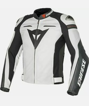 Men&#39;s Dainese Super SPEED-R Motorbike / Motorcycle White Race Leather Jacket New - £156.74 GBP