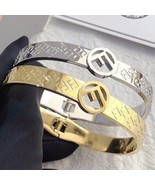 Gold Letter F Bangle Bracelet Designer Maison Wang Luxury Gcds Cuff Rb h... - £18.62 GBP