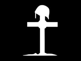 Cross With Helmet Soldier Vinyl Decal Car Sticker Wall Truck Choose Size Color - £2.21 GBP+