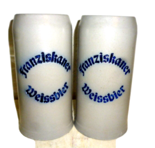2 Franziskaner Munich Weissbier salt-glazed Weizen German Beer Steins &amp; Opener - £23.55 GBP