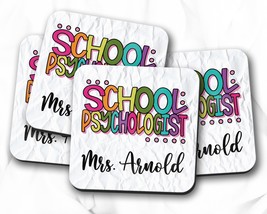 School Psychologist Coaster, School Psych Gift, Personalized Coasters, P... - £3.92 GBP