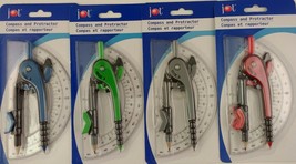 Jot Safety Compass And Protractor Set, Select: Blue Green Grey Red - £2.40 GBP