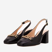 The Potomac Black Slingback Leather Women Sandal image 2