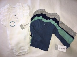 NEW Lot of 9 Carter’s Preemie Baby Basics Bodysuits &amp; Tops Sleep n Play ... - £22.80 GBP