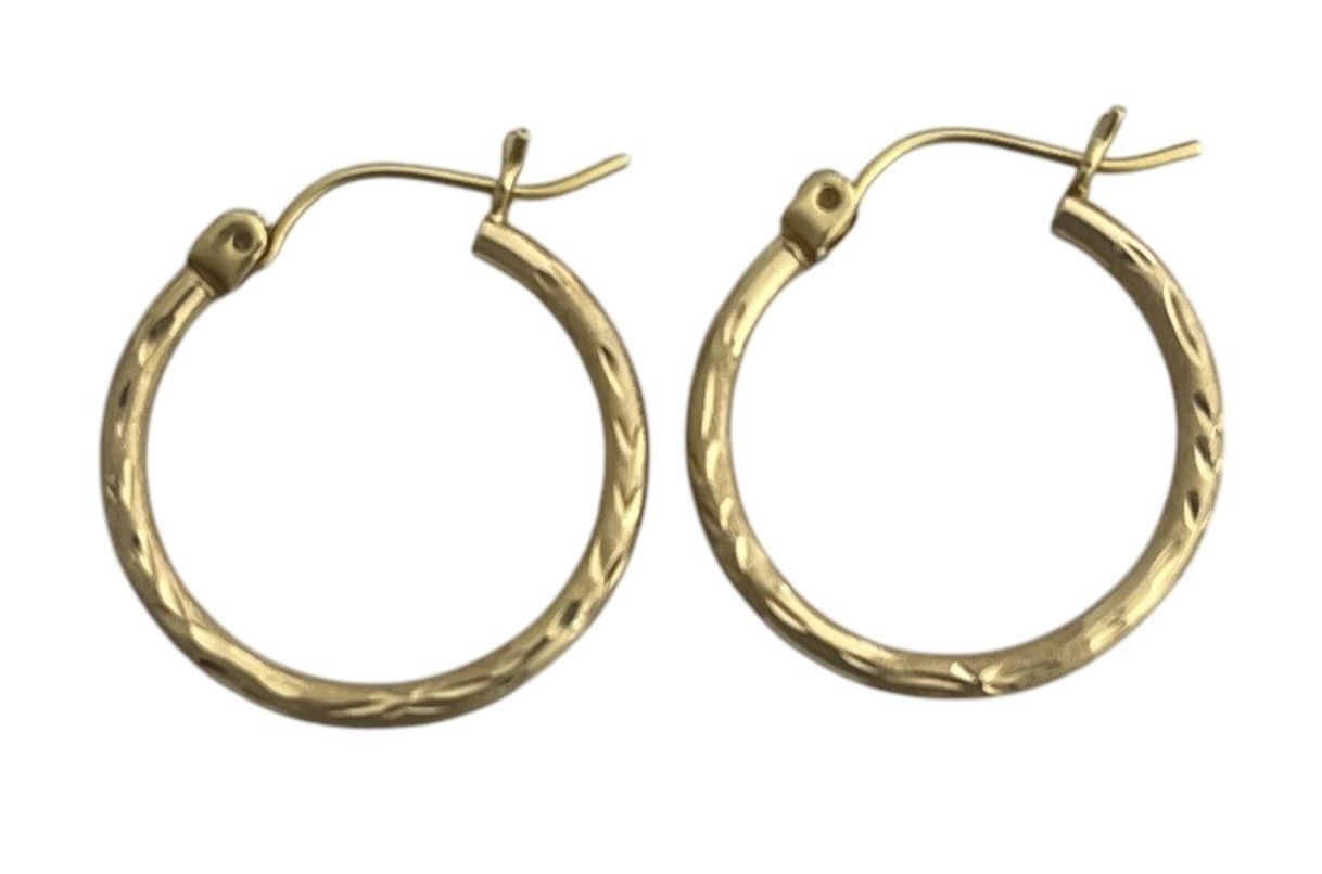 Unisex Earrings 14kt Yellow Gold 455759 - $99.00