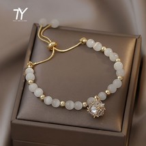 New Advanced Simple Opals Charm Bracelets Korean Fashion Jewelry Geometric Zirco - £14.01 GBP