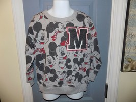 Disney Mickey Mouse Faces Gray Long Sleeve Sweatshirt Size 4T Boy&#39;s NWOT - £14.78 GBP