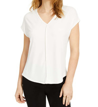 bar III Womens V Neck Seamed T-Shirt,White,X-Small - £27.69 GBP