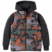 NWT Timberland Boys Quilted Fleece Camo Hybrid Hooded Zip Jacket M 10-12 - £27.42 GBP