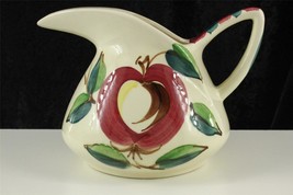 Vintage Art Pottery PURINTON Slipware Stoneware Hand Painted APPLE Pitcher - $26.50