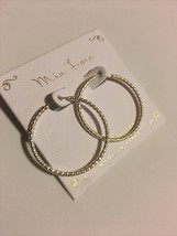 Mia Fiore MADE IN ITALY .925 Sterling Silver Hoop Earrings 1.3/8&quot; NEW - £66.41 GBP