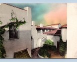De La Guerra Studios Roofs Santa Barbara CA Hand Colored Albertype Postc... - £3.17 GBP