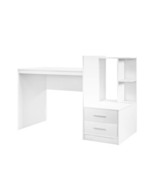 Computer Desk Home Office with Bookshelf and Drawers-White - Color: White - $3,345.96 MXN