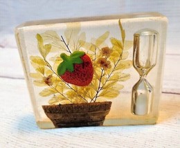 1970s Strawberry Lucite Acrylic Hour Glass Kitchen Timer Design Gifts - £10.03 GBP