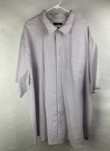 Harbor Bay Mens Big Tall 4 XLT Short Sleeve Button Up Shirt Plaid White/Blue/Red - £21.47 GBP