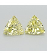 Yellow Trillion Pair Fancy 0.61 Cts VS1 Lab Grown CVD Diamond for Earring - $8,274.40 MXN