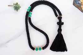 100 Black green prayer rope Orthodox Christian brojanica religious gift ... - £27.43 GBP