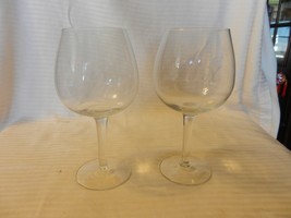 Pair of Clear Wine Glasses with Etched Initials ILY 7.125&quot; Tall - £47.96 GBP