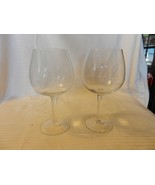 Pair of Clear Wine Glasses with Etched Initials ILY 7.125&quot; Tall - £47.40 GBP